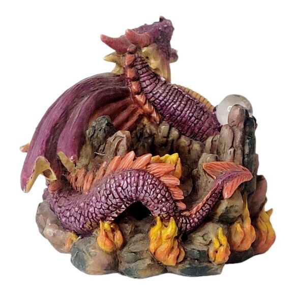 Vtg Purple Dragon Gothic Mythical Resin Candle Holder by Adams Apple Halloween - Picture 4 of 12